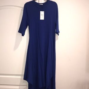 NWT Zara blue asymmetrical tee dress